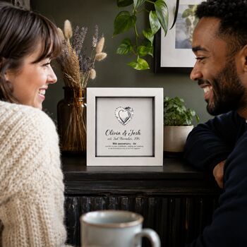 Personalised 10th Anniversary Gift Framed Tin Heart, 4 of 12