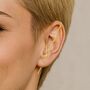 Double Triangle Rose Gold Plated Silver Ear Climber Earring, thumbnail 5 of 8
