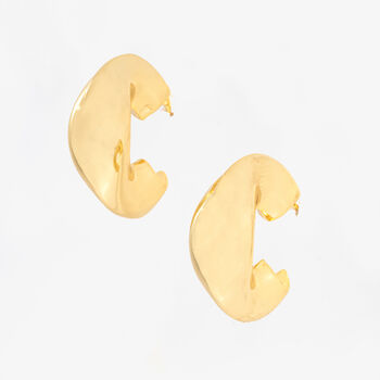 Nami 18 K Gold Plated Wave Statement Hoops, 3 of 5