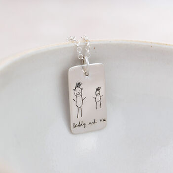 Sterling Silver Personalised Drawing Pendant, 2 of 4