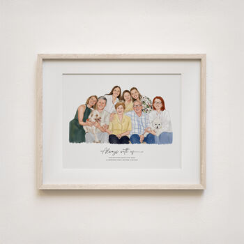 Custom Wedding Gift Hand Painted Portrait With Merged Photos, Add Loved One Watercolor Keepsake, 4 of 9