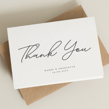 Script Thank You Card Personalised By Paper Scene