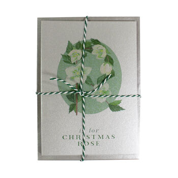 Silver Christmas Card Christmas Rose, 4 of 5