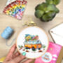 Flower Campervan Cross Stitch Kit, thumbnail 4 of 9