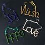 Four Hand Beaded Festive Phrases Hanging Decorations, thumbnail 1 of 5