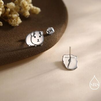 Cute Guinea Pig Stud Earrings In Sterling Silver, 2 of 10