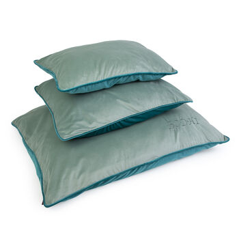 Embroidered Pet Bed And Bone Gift Set Teal Velvet, 2 of 9