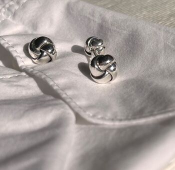 Double Knot Love Cufflinks In Solid Sterling Silver, 2 of 5