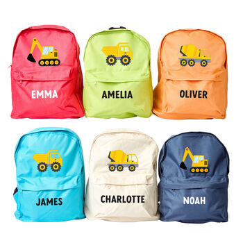 Personalised Construction Kids Backpack Gift, 2 of 2