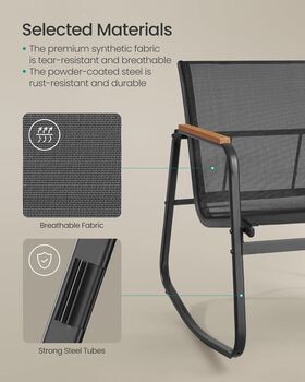 Three Piece Garden Rocking Chair Set, 5 of 6