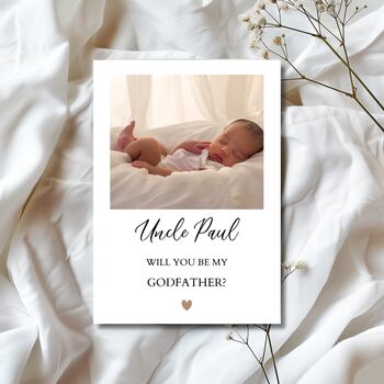 Godfather Photo Proposal Card, Godparents Proposal Photo Card, Godfather Proposal, 3 of 5