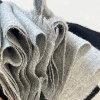Personalised Cashmere Wool Blend Grey Scarf, 4 of 9