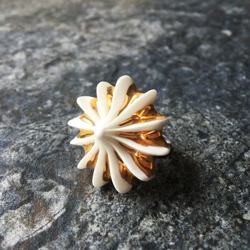 Porcelain Iced Gem Ring Plated With Gold Or Platinum, 3 of 7