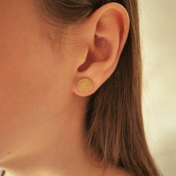 Gold Plated Coil Disc Stud Earring, 2 of 5