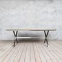 Kew Grey Stainless Steel X Shaped Legs Dining Table, thumbnail 6 of 6