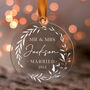 Personalised First Christmas Married Christmas Bauble, thumbnail 1 of 11