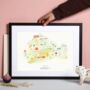 Personalised Surrey Map: Add Favourite Places, thumbnail 1 of 3