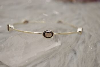Smoky Quartz Silver Bangle Bracelet, 2 of 6
