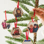 Personalised Hexagon Photo Christmas Decoration Set, thumbnail 1 of 3