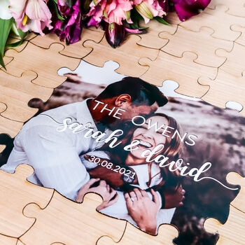 Wedding Day Puzzle Guestbook With Personalised Photo, 2 of 10