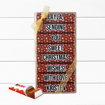 Season's Greetings Personalised Kinder Chocolate Christmas Gift, 2 of 10