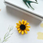 Yellow Sunflower Enamelled Friendship Flower Brooch Pin, thumbnail 3 of 6