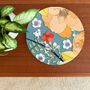 Large Heatproof Serving Platter Chica Camellia Teal, thumbnail 7 of 10