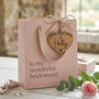 Personalised Wooden Heart Wedding Place Name Settings, thumbnail 2 of 4