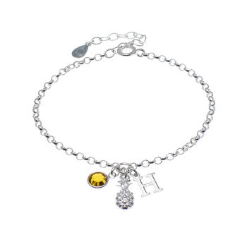 Personalised Pineapple Bracelet Sterling Silver, 4 of 4