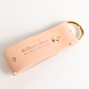 Geometric Gold Foil Leather Keyring, 4 of 5