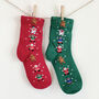 Two Pack Of Snowy Chrlstmas Socks In Box, thumbnail 2 of 5