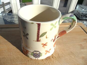 Tankard Mug In Secret Woodland Animals Patchwork Design, 3 of 8