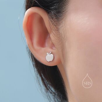 Mismatched Sterling Silver Apple And Pear Stud Earrings, 4 of 12