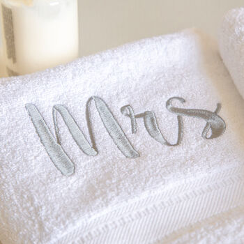 Mr And Mrs Bath Towels Set, 3 of 7