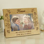 Personalised Wild Flowers 6x4 Oak Finish Photo Frame, thumbnail 1 of 3