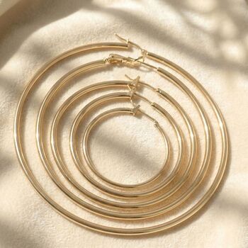 Small Plain Gold Plated Hoop Earrings, 5 of 5