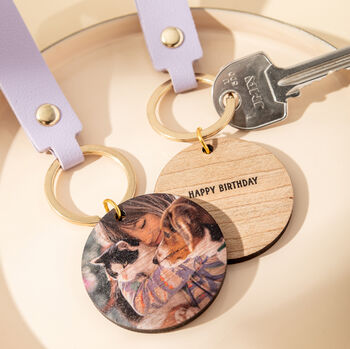 My Favourite Pet Wooden Photograph Keyring With Message, 5 of 12