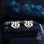 Sterling Silver Badger Head Stud Earrings, thumbnail 2 of 11