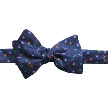 Herbie Blue Geometric Silk Bow Tie, 2 of 5