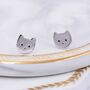Cute Kitty Cat Stud Earrings, thumbnail 5 of 10