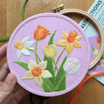 Daffodils And Tulips Embroidery Kit, 4 of 9