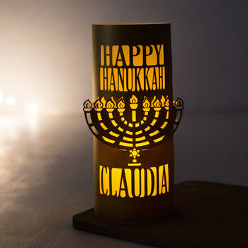 Personalised Happy Hanukkah Gift Lantern, 6 of 9