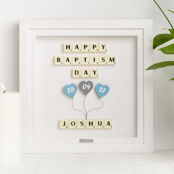 Baby Boy Happy Baptism Day Personalised Gift Frame, 3 of 8