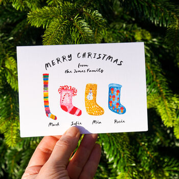 Personalised Christmas Stockings Card, 6 of 6