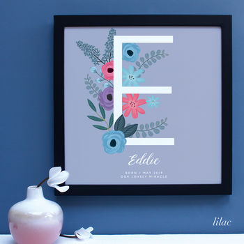 Personalised New Baby Botanical Framed Print, 6 of 10