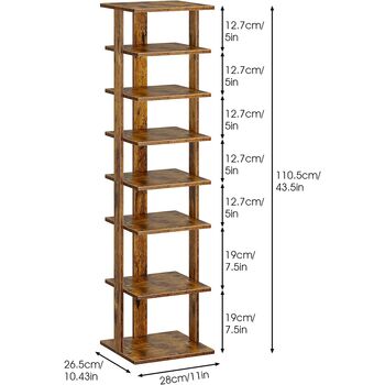 Seven Tier Shoe Shelf Rack Storage Cabinet Shoe Tower, 7 of 7