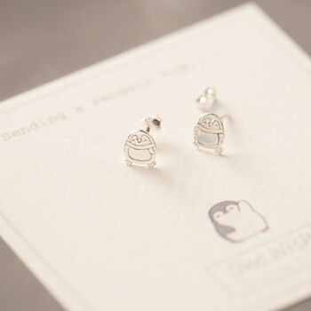 Penguin Sterling Silver Stud Earrings, 2 of 12