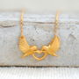 Two Turtle Doves Necklace In Gold Plated Silver, thumbnail 1 of 5