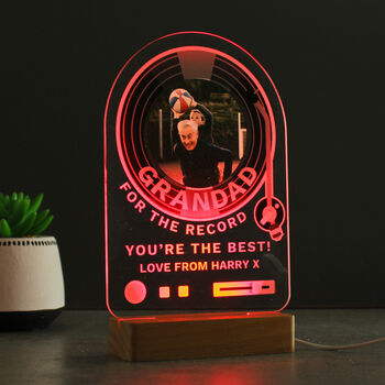Personalised Record Photo Upload LED Light, 9 of 11