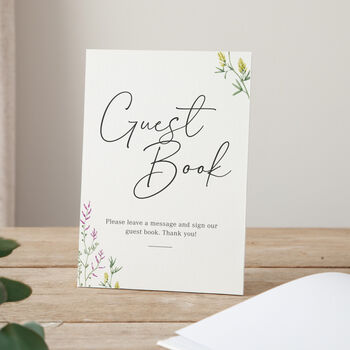 Wildflowers Personalised Surname Wedding Guest Book, 3 of 3